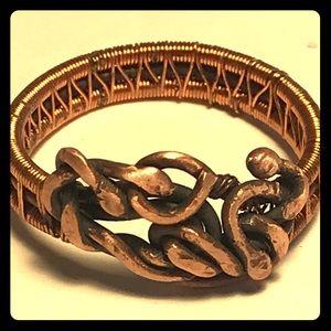 SOLD!  Wire wrapped RAW COPPER MENS ring